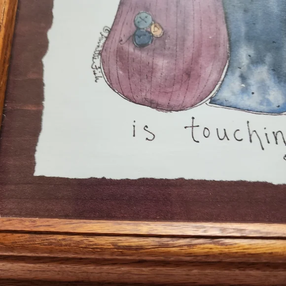 Annette Fish wooden framed print 3 cats "Mom! her whisker is touching me" - Picture 5 of 11